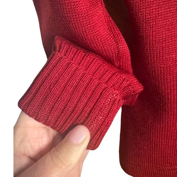 Pitzer & Warwick Vintage Varsity Cardigan Wool Letterman Sweater SA 41 Red - Picture 5 of 9